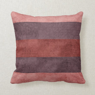 Coussin orange brûlé de Rersible de rayure de