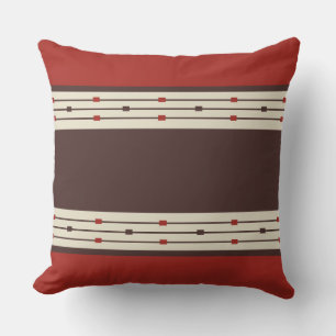 Coussin Orange brûlé et géométrique Brown