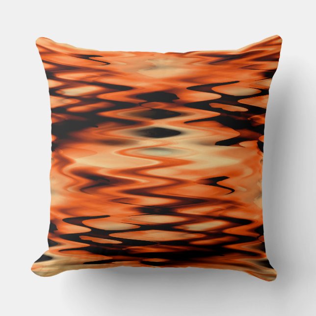 Coussin Orange brûlé formant zig zag thro abstrait (Recto)