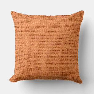 Coussin Orange Burlap Linen Russe Jute