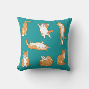 Coussin Orange Cats Funny