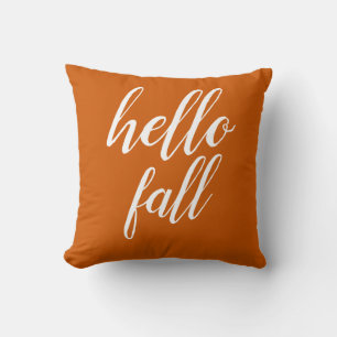 Coussin Orange Chaud Bonjour Automne Tendance Typographie