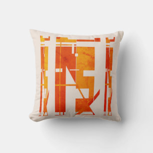 Coussin Orange clair et clair sur mosaïque d'art tribal be