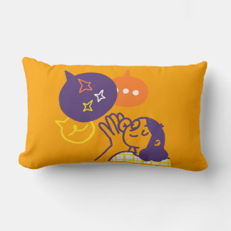 Coussin - orange de 13 po x 21 po avec illustratio