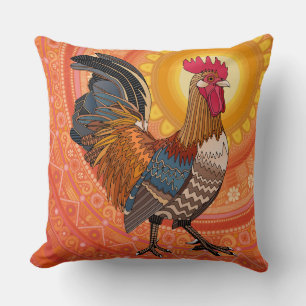 Coussin orange de coq