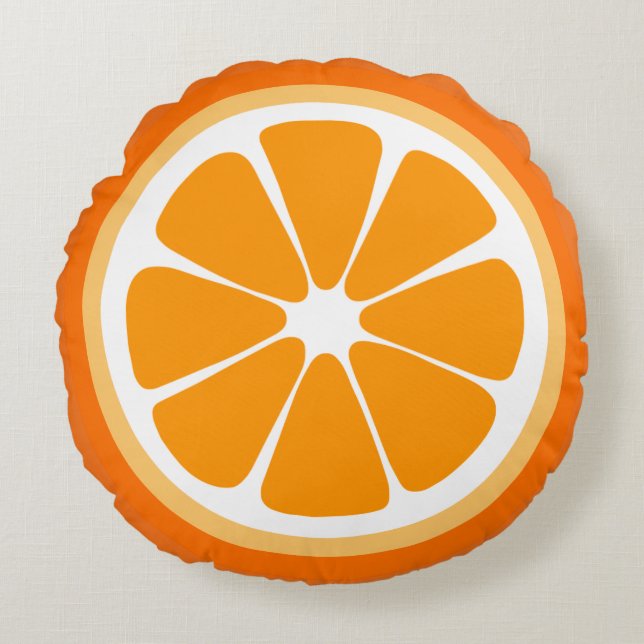 Coussin orange de nourriture de tranche (Devant)