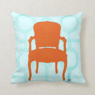 COUSSIN ORANGE DE SILHOUETTE DE CHAISE