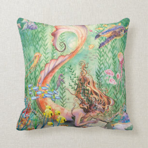 Coussin orange de sirène - milieu