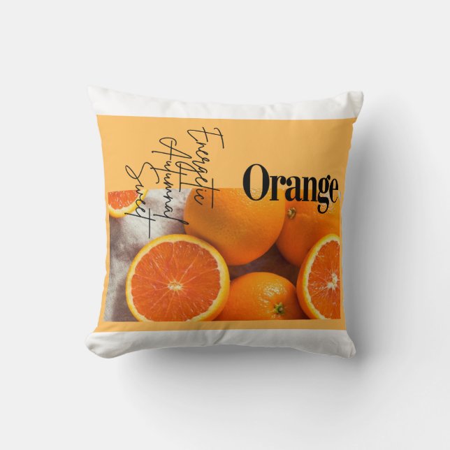 coussin orange decor and art of simplicity  throw pillow (Front)