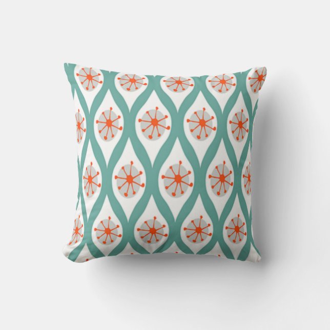 Coussin Orange et abrégé sur Teal (Recto)