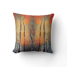 Coussin orange moderne de paysage de coucher du