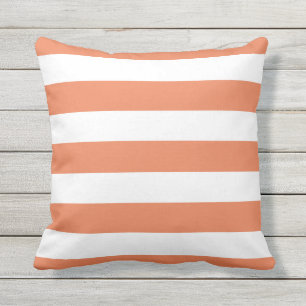 Coussin Orange moderne et rayures blanches