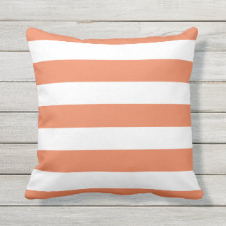 Coussin Orange moderne et rayures blanches