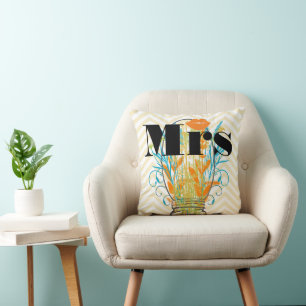 Coussin Orange Mrs Lips Pale Yellow Zig Zag Mason Jar