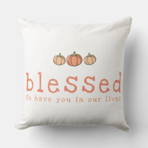 Coussin Orange Ombre Citrouille Béni Thanksgiving