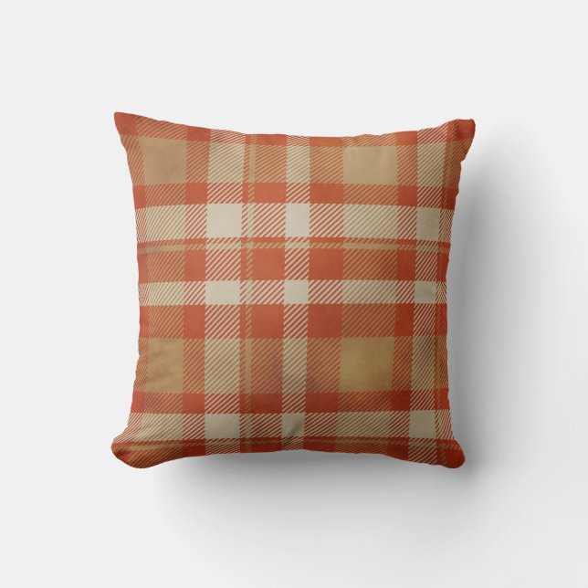 Coussin Orange Plaid Fall (Recto)