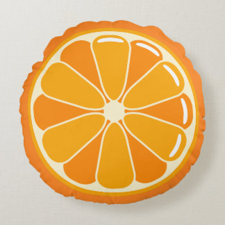 Coussin orange rond de tranche
