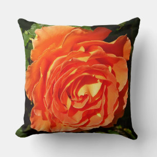 Coussin Orange Rose I Plutôt Floral