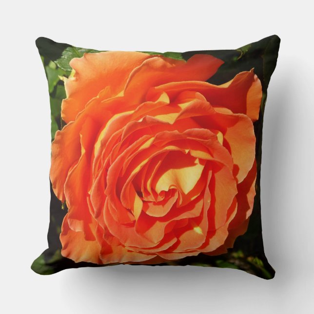 Coussin Orange Rose I Plutôt Floral (Recto)
