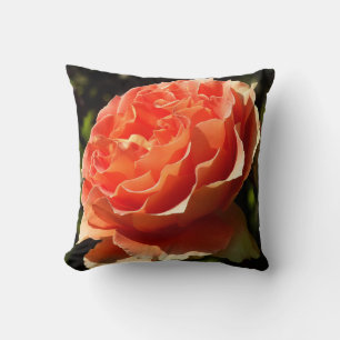 Coussin Orange Rose II Belle florale