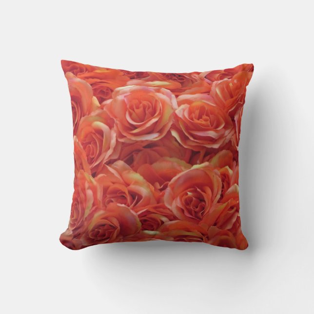 Coussin Orange Rose Photo grande collection de fleurs Flor (Recto)