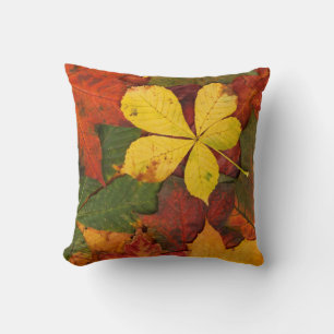 Coussin Orange, Rouge, Jaune, Feuilles d'automne Accent Co