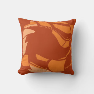 Coussin Orange Tons Wreath sur rouille MCM Look Art Design