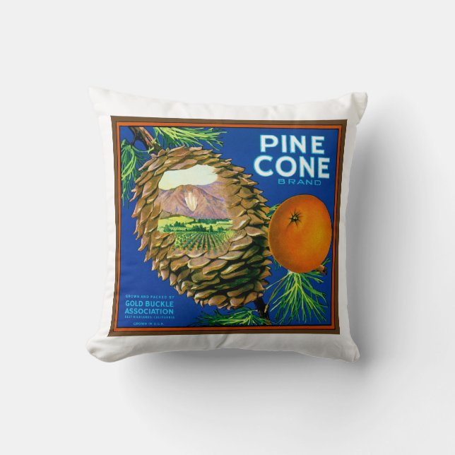 Coussin Oranges de cônes de pins (Recto)