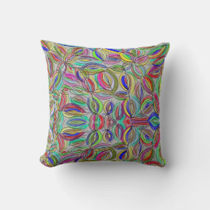Coussin orbes à flux libre de couleur design amusant