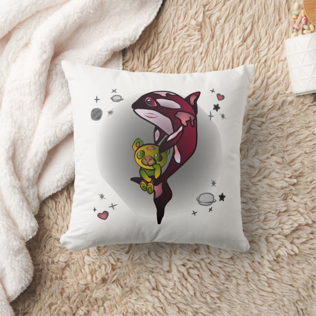 Coussin Orca Whale avec ours en peluche en conception grap (Couverture)