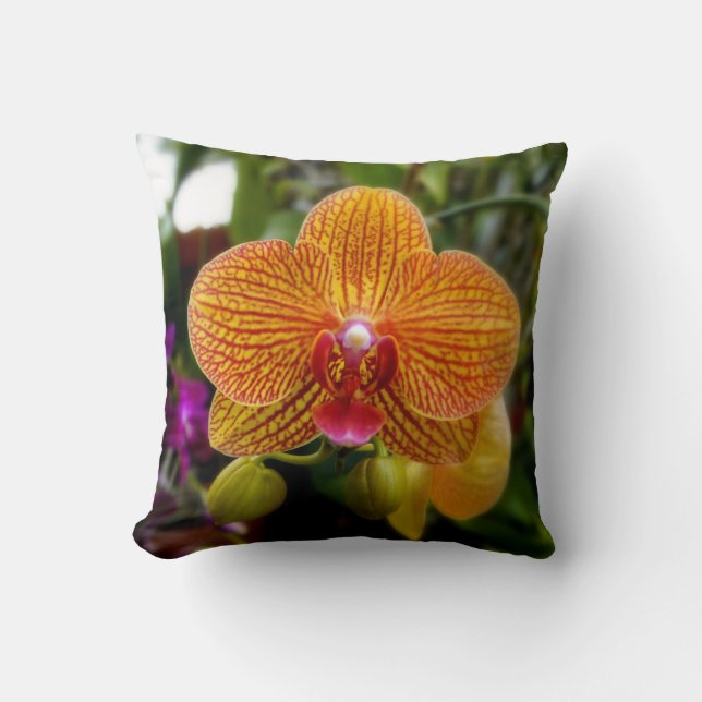 Coussin Orchidée orange (Recto)