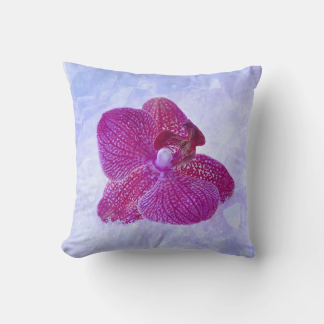 Coussin Orchidée violette à la brume blanche (Recto)