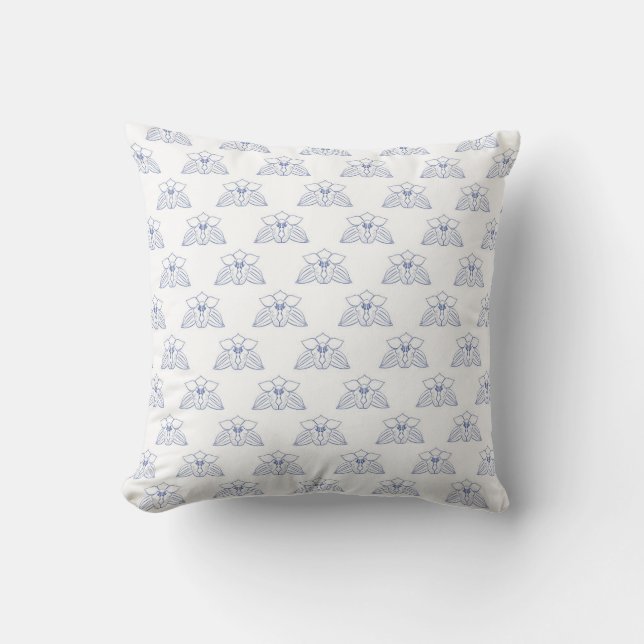 Coussin Orchidées bleues (Recto)