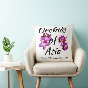 Coussin Orchidées d'Asie
