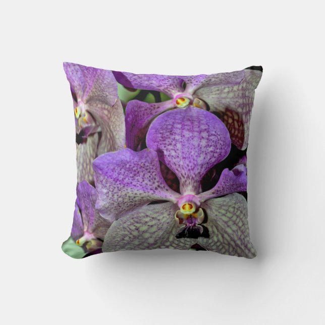 Coussin Orchidées pourpres lancent l'oreiller (Recto)