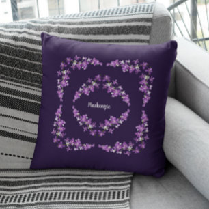 Coussin Orchidées pourpres personnalisées Dendrobium Motif
