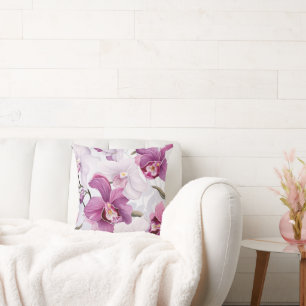 Coussin Orchidées roses Design esthétique