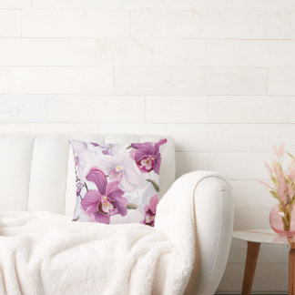 Coussin Orchidées roses Design esthétique