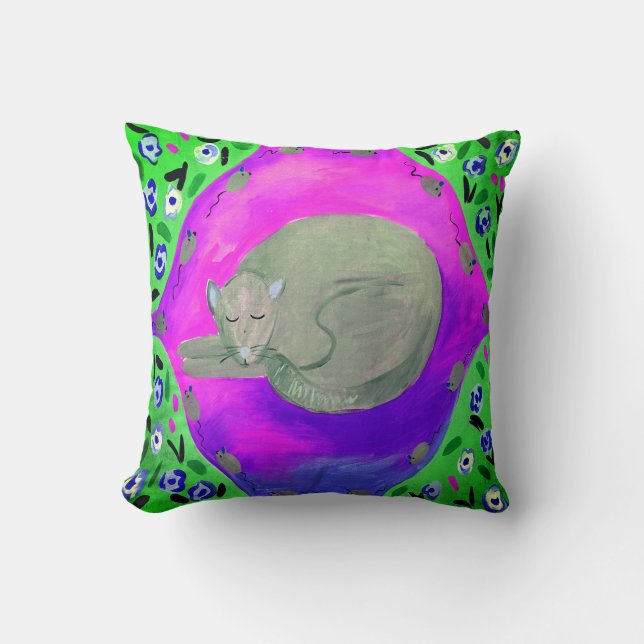 Coussin Oreille à lancer de la sève de chat (Recto)