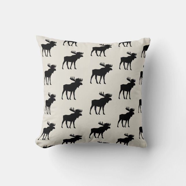 Coussin Oreille à lancer Motif de silhouette d'orignal (Recto)