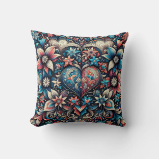 Coussin "Oreiller à lancer centré sur le coeur floral