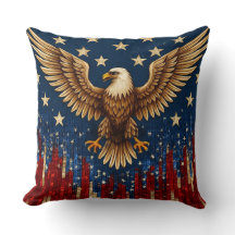 "Oreiller à lancer d'aigle patriotique - Drapeau a