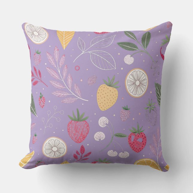 Coussin "Oreiller à lancer Motif de citron de fraise" (Recto)