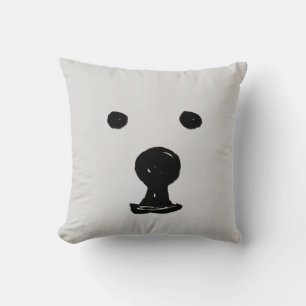 Coussin / Oreiller à motif de visage d'ours mignon