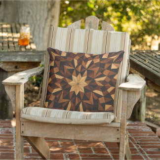 Coussin "Oreiller jeté en bois géométrique à marqueterie c