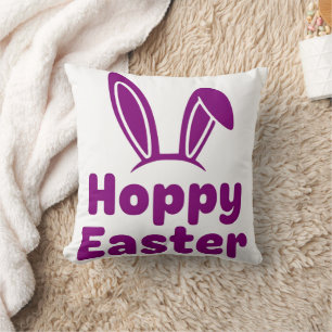 Coussin Oreilles de lapin de Pâques joyeuses Vacances vi