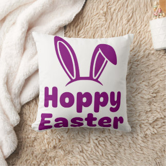 Coussin Oreilles de lapin de Pâques joyeuses | Vacances vi