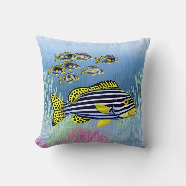 Coussin oriental de poissons de récif de Sweetlips (Recto)