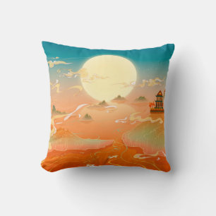 Coussin Oriental peinture paysage antique, pai classique