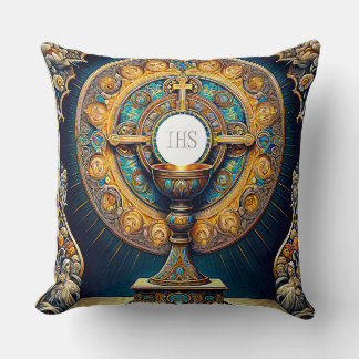 Coussin Orientalisme Style Communion Host et Chalice